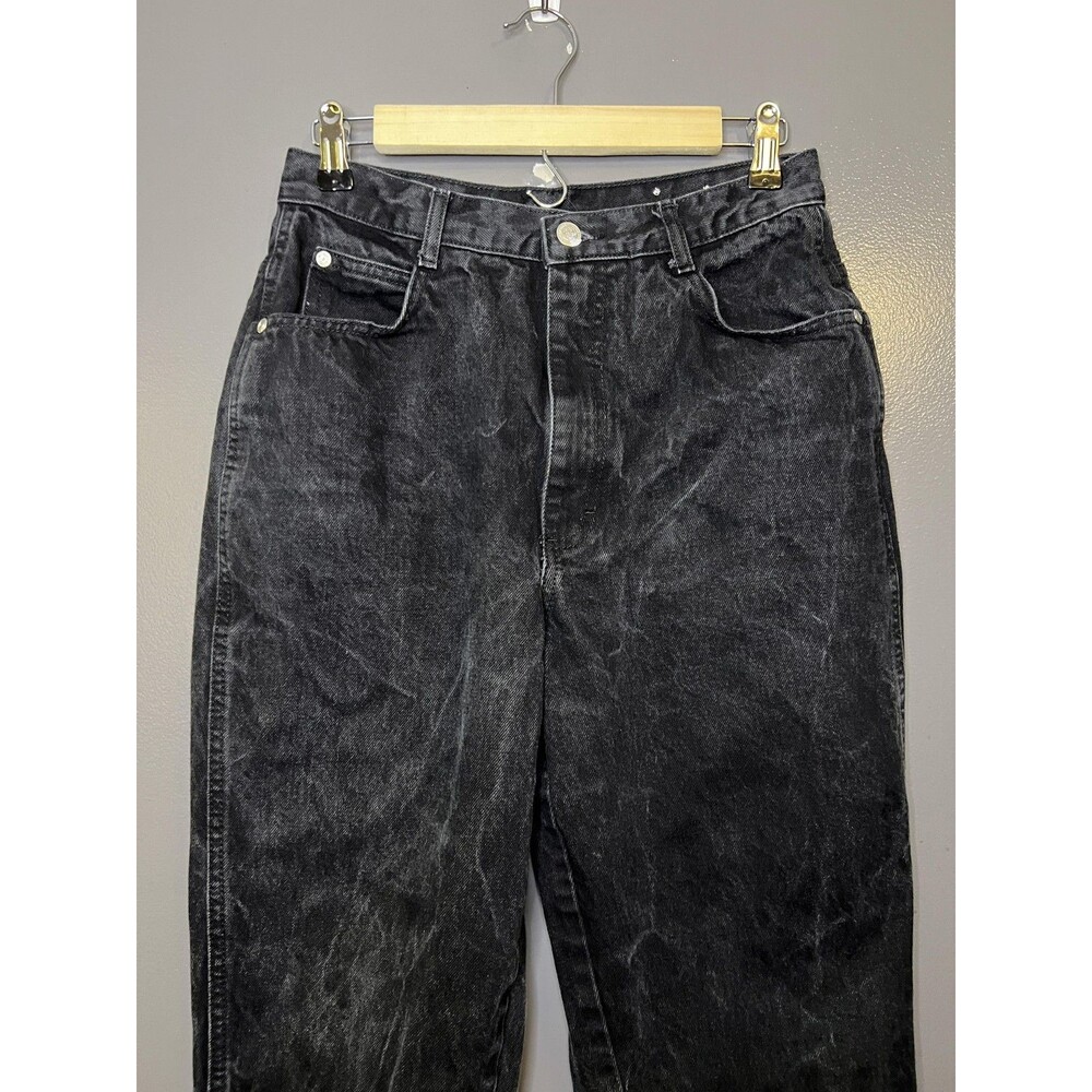 Vintage Gitano Mom Jean Women 12 Black Acid Wash High Rise Relaxed Denim Tapered